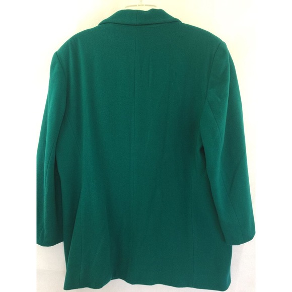Summit Hill Sz 14 Blazer Jacket Career Green Wool Cashmere Blend 1 Button Lined - Picture 5 of 7